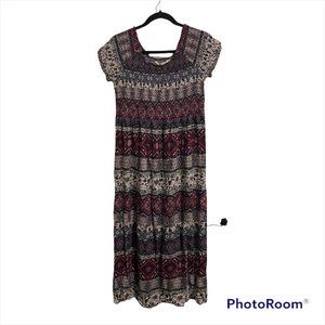 Women's Bohemian Style Off The Shoulder Maxi Dress